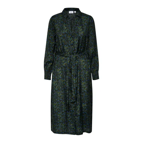 Saint Tropez , Black Spindle Florals Dress ,Green female, Sizes: