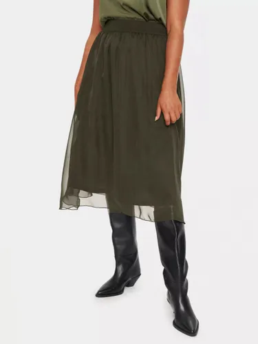 Saint Tropez Coral Midi Mesh Skirt - Army Green - Female