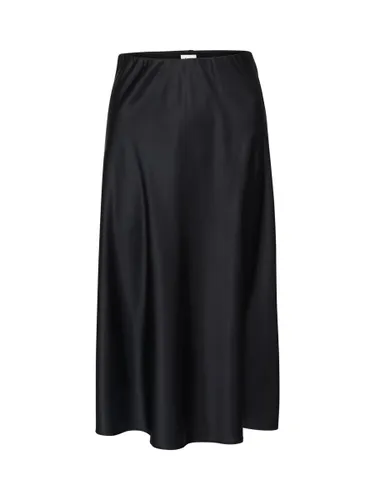 Saint Tropez Disa A-line Elastic Waist Midi Skirt - Black - Female