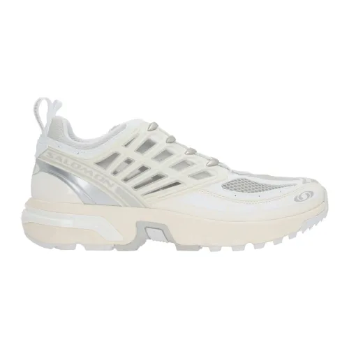 Salomon , Light Grey and White Low-Top Sneakers ,White male, Sizes: