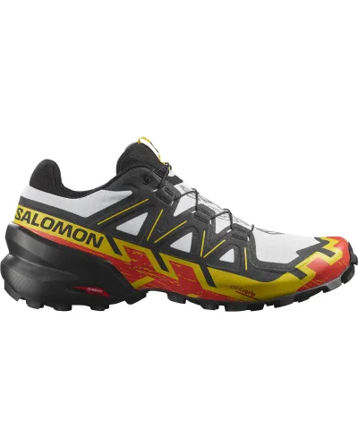 Salomon Men's Speedcross 6 Trail Running Shoes - White/Black/Empire Yellow