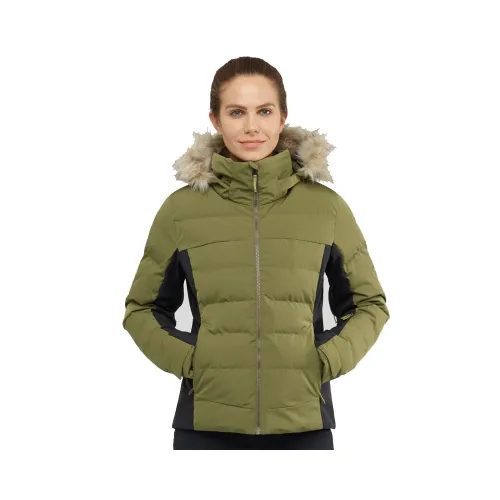 Salomon Womens Stormcozy Ski Jacket: Olive/Heather: L
