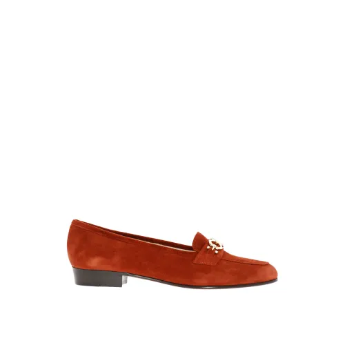 Salvatore Ferragamo , Babs Gancini Logo Loafers ,Red female, Sizes: