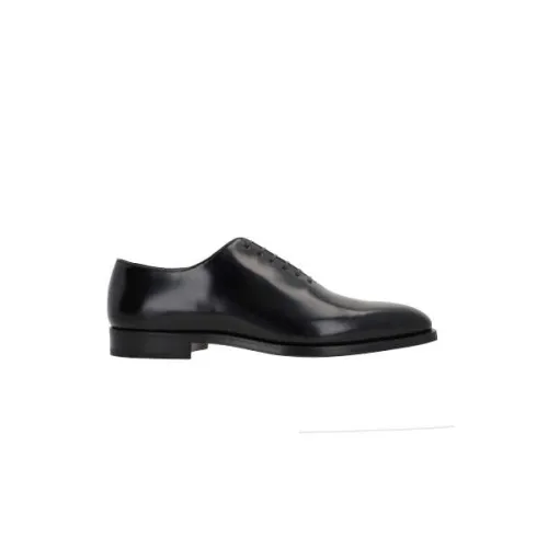 Salvatore Ferragamo , Black Brushed Leather Oxford Shoes ,Black male, Sizes: