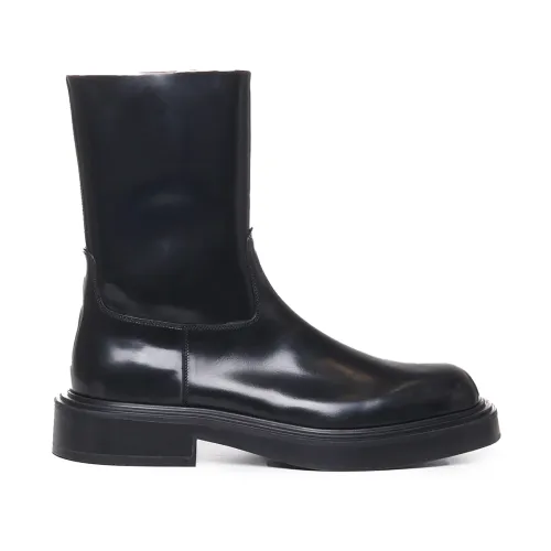 Salvatore Ferragamo , Black Calfskin Boots ,Black male, Sizes: