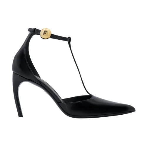 Salvatore Ferragamo , Black Leather Stiletto Pumps ,Black female, Sizes: