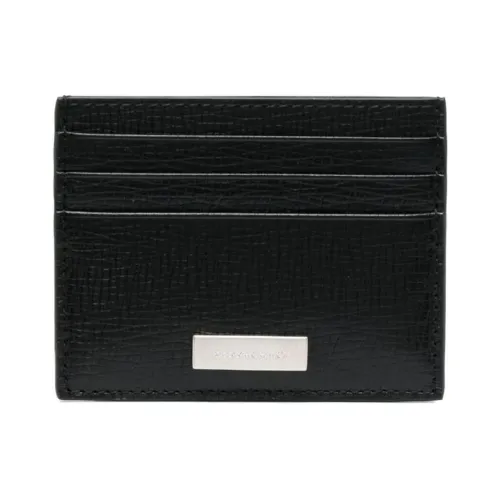Salvatore Ferragamo , Black Leather Wallet with Logo Plaque ,Black male, Sizes: ONE SIZE