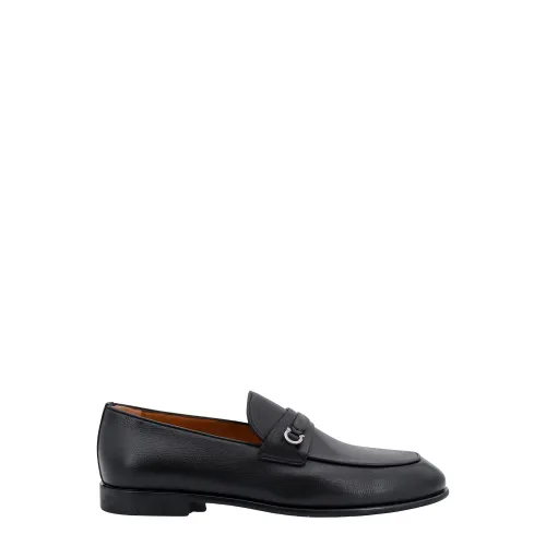 Salvatore Ferragamo , Black Loafer Shoes with Iconic Gancini ,Black male, Sizes: