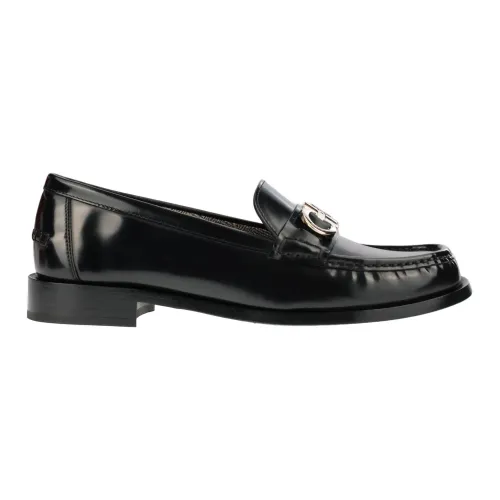 Salvatore Ferragamo , Black Loafers - Regular Fit - Suitable for All Temperatures - 100% Leather ,Black female, Sizes: