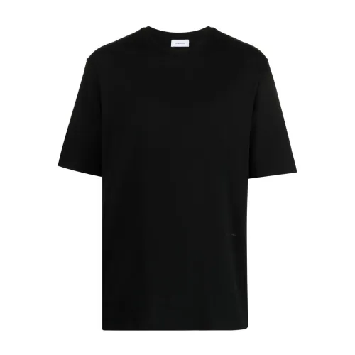 Salvatore Ferragamo , Black Logo-Print T-Shirt ,Black male, Sizes: