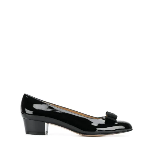 Salvatore Ferragamo , Black Patent Leather Flat Shoes ,Black female, Sizes: