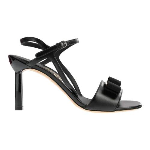 Salvatore Ferragamo , Black Sandal for All Temperatures - 100% Leather ,Black female, Sizes: