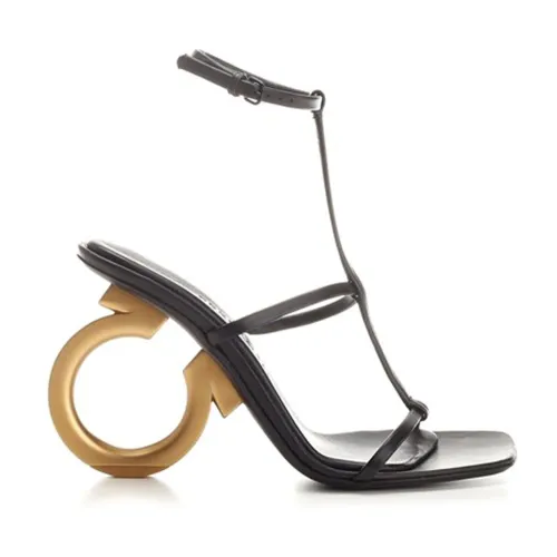 Salvatore Ferragamo , Elina Leather Sandals ,Black female, Sizes: