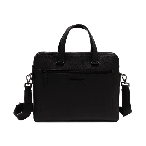 Salvatore Ferragamo , Firenze Leather Laptop Briefcase ,Black male, Sizes: ONE SIZE