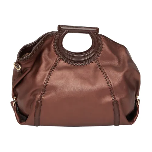Salvatore Ferragamo , Glamorous Bronze Handbag ,Brown female, Sizes: ONE SIZE