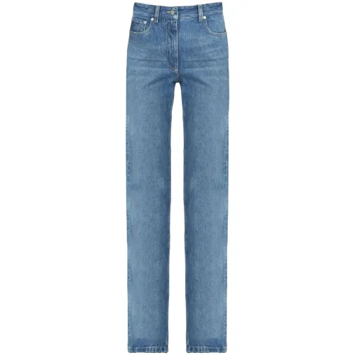 Salvatore Ferragamo , High Waist Straight Leg Jeans ,Blue female, Sizes: