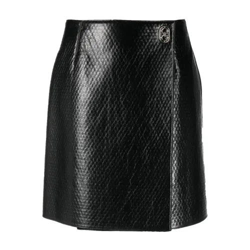 Salvatore Ferragamo , Leather-skirt ,Black female, Sizes: