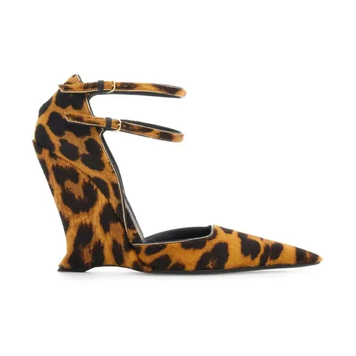 Salvatore Ferragamo , Leopard Print Heeled Shoes ,Brown female, Sizes: