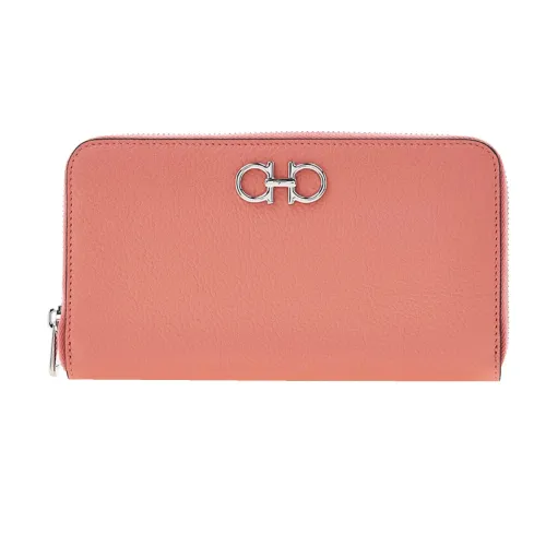 Salvatore Ferragamo , Logo Leather Wallet ,Pink female, Sizes: ONE SIZE