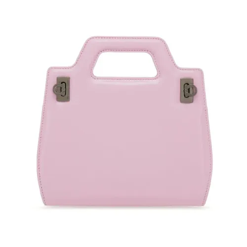 Salvatore Ferragamo , Pink Gancini Leather Handbag ,Pink female, Sizes: ONE SIZE