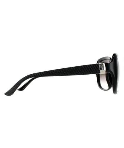 Salvatore Ferragamo Rectangle Womens Black Grey Gradient Sunglasses - One