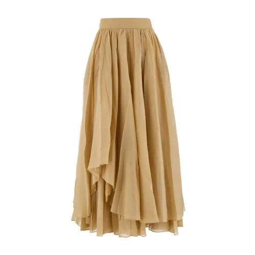 Salvatore Ferragamo , Skirts ,Beige female, Sizes: