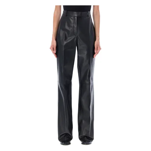 Salvatore Ferragamo , Stylish Leather Pants ,Black female, Sizes: