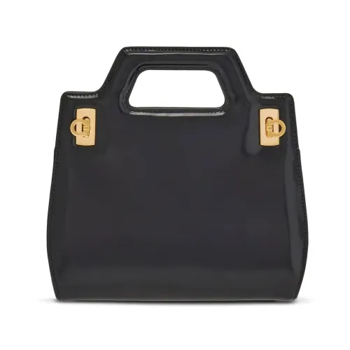 Salvatore Ferragamo , Wanda Mini Leather Top-Handle Bag ,Black female, Sizes: ONE SIZE