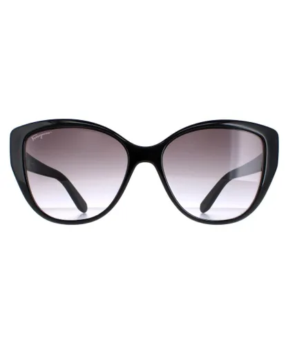 Salvatore Ferragamo Womens Sunglasses SF912S 001 Black with Flower Print Grey Gradient - One