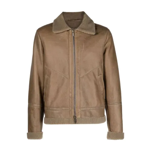Salvatore Santoro , Beige Shearling Leather Jacket ,Beige male, Sizes: