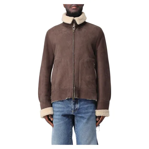 Salvatore Santoro , Leather Jacket ,Brown male, Sizes: