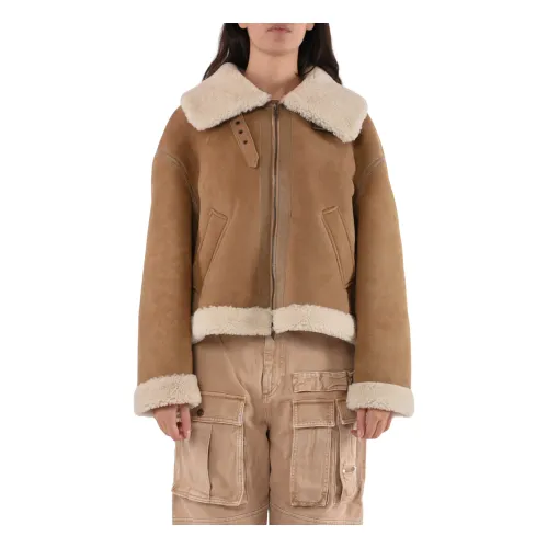Salvatore Santoro , Shearling Leather Jacket ,Brown female, Sizes: