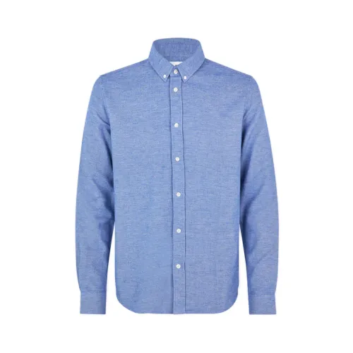 Samsøe Samsøe , Regular Fit Long Sleeve Shirt ,Blue male, Sizes: