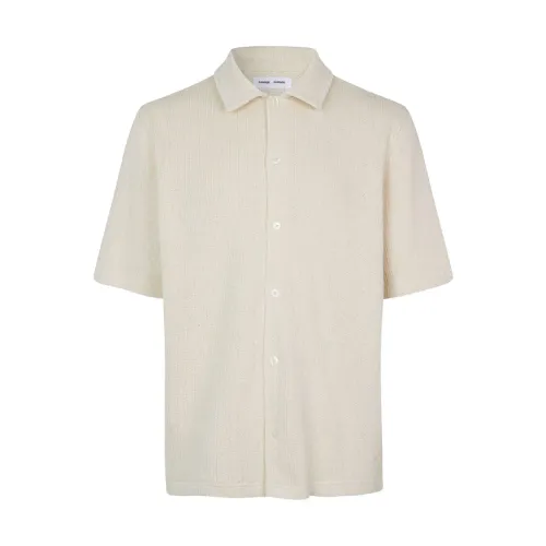 Samsøe Samsøe , Short Sleeve Jersey Shirt ,Beige male, Sizes: