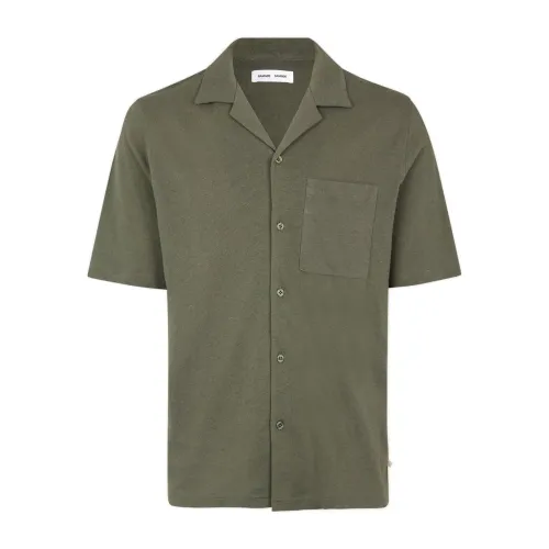 Samsøe Samsøe , Short Sleeve Shirts ,Green male, Sizes: