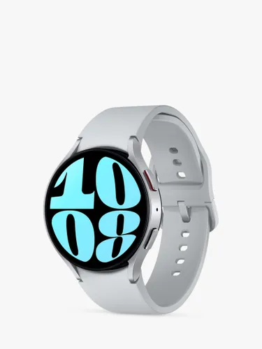 SAMSUNG Galaxy Watch6, Bluetooth, 44mm, Aluminium with Silicone Strap - Silver - Unisex