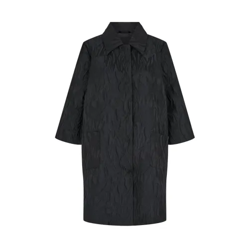 Sand , Elegant Brocade Long Jacket ,Black female, Sizes: