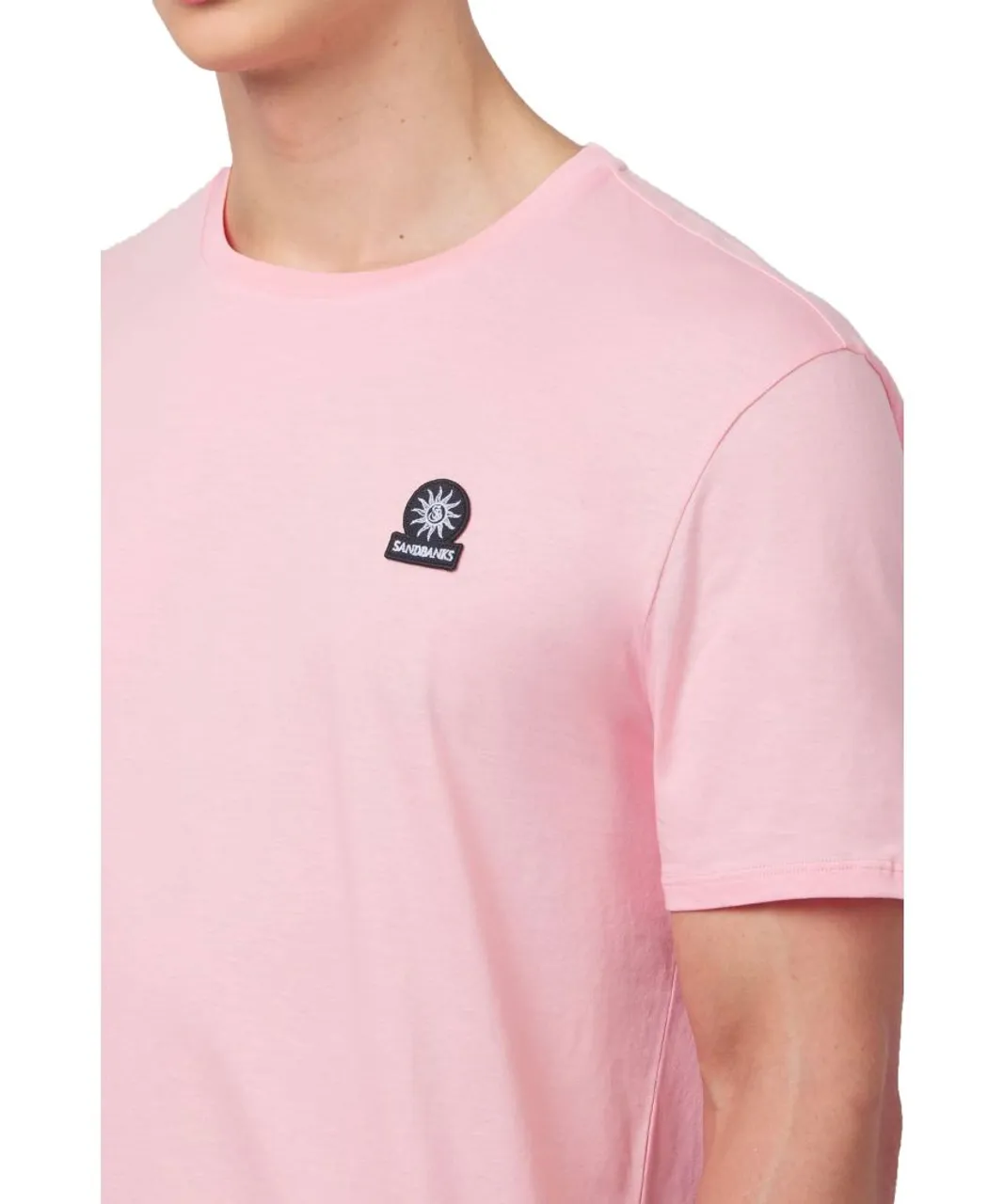Sandbanks Mens Badge Logo T-shirt Crystal Rose - Pink