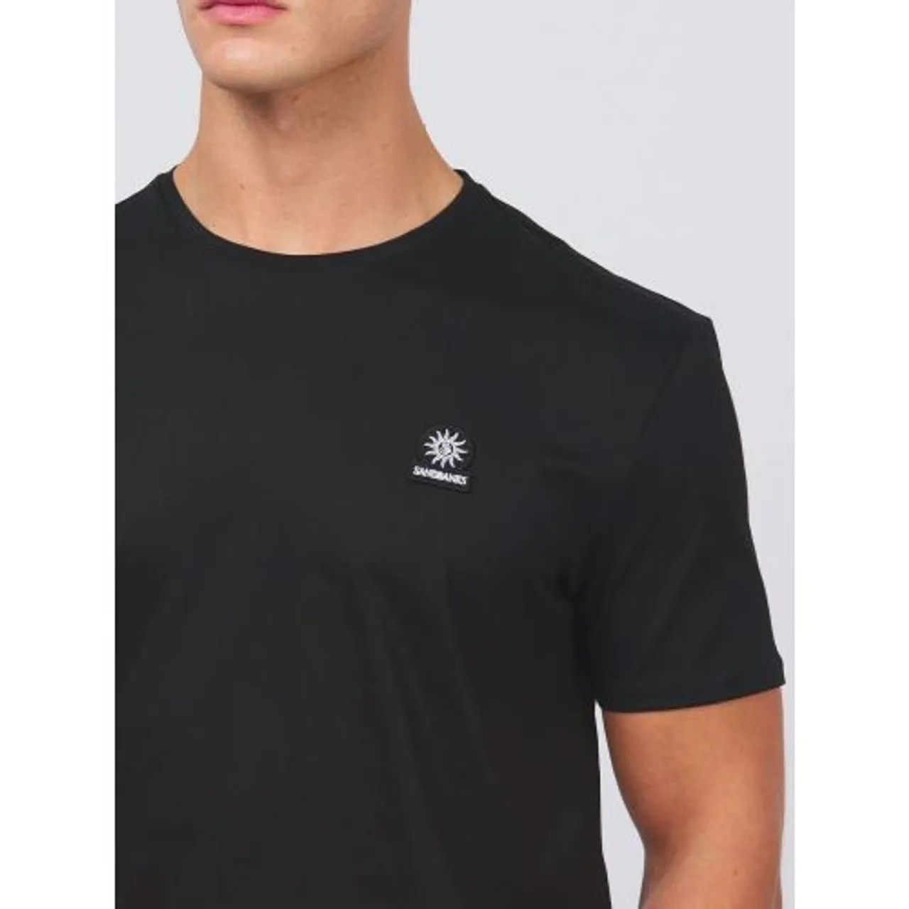 Sandbanks Mens Black Badge Logo T-Shirt