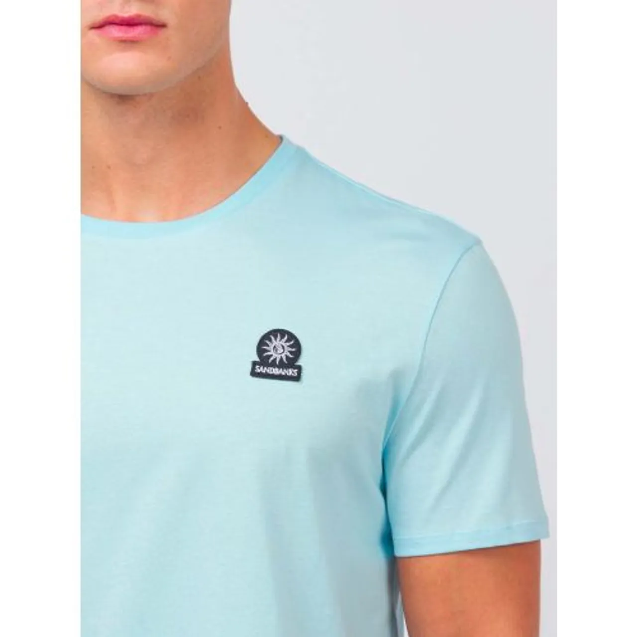 Sandbanks Mens Crystal Blue Badge Logo T-Shirt
