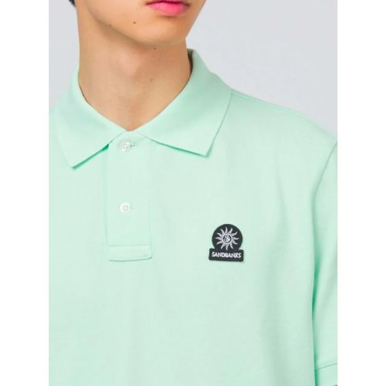 Sandbanks Mens Mint Badge Logo Polo Shirt