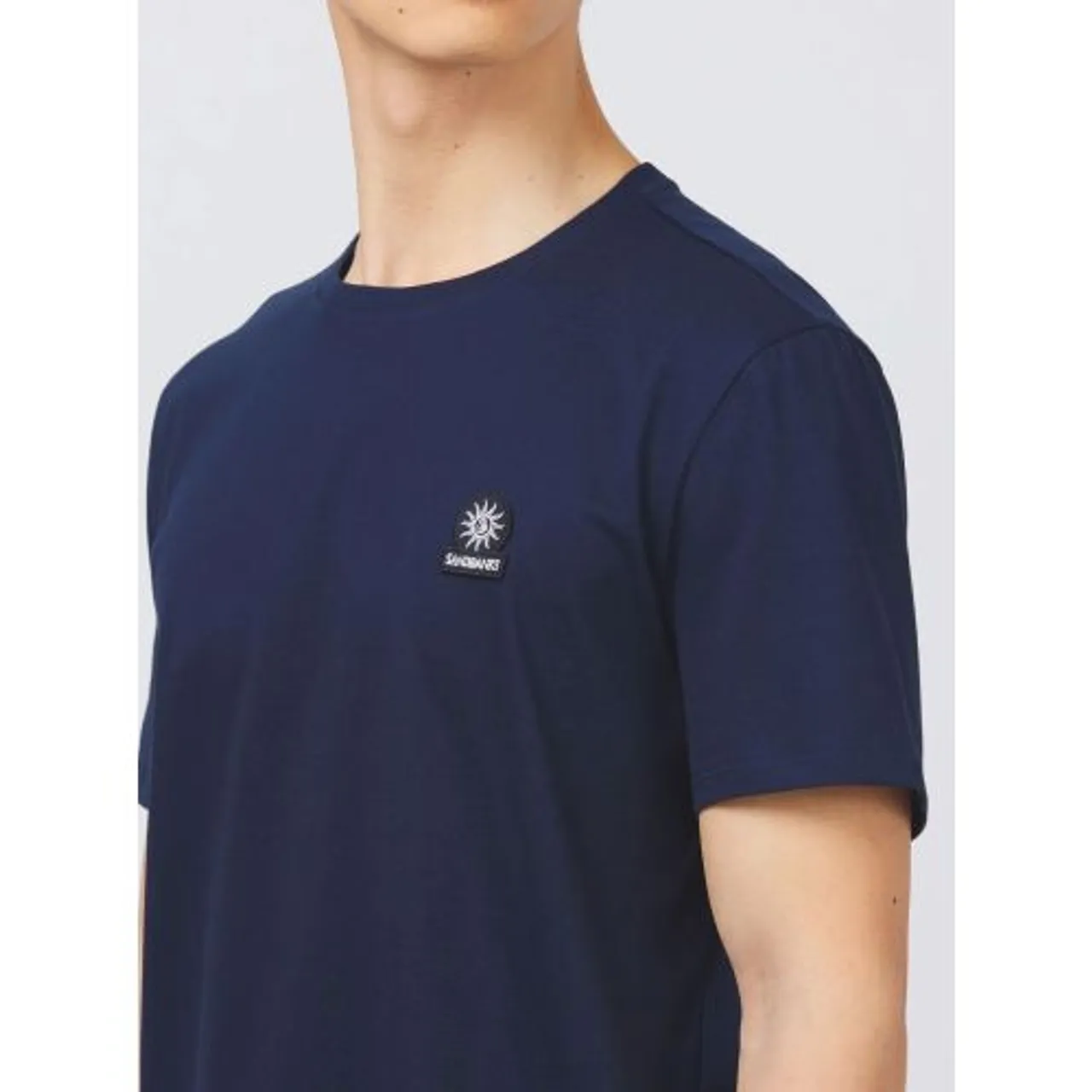 Sandbanks Mens Navy Badge Logo T-Shirt