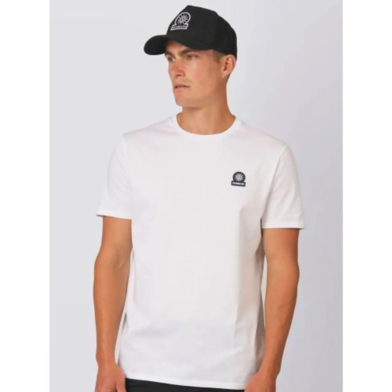 Sandbanks Mens White Badge Logo T-Shirt