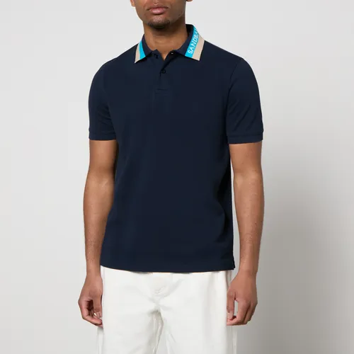 Sandbanks Tri-Colour Collar Cotton-Piqué Polo Shirt