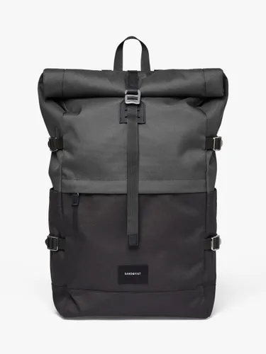 Sandqvist Bernt Recycled Roll-Top Backpack, 20L - Black/Grey - Unisex