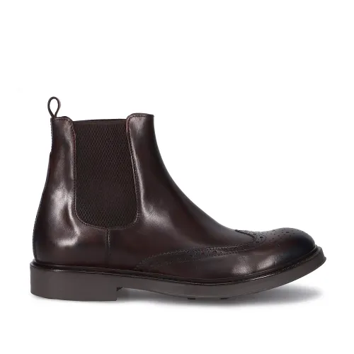 Sangiorgio , Classic Dark Brown Beatles Boots ,Brown male, Sizes: