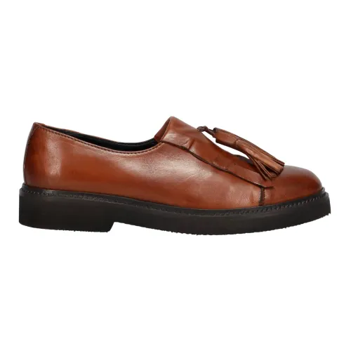 Sangiorgio , Flat Shoes Loafers ,Brown female, Sizes: