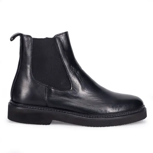Sangiorgio , Italian Handcrafted Black Ankle Boots ,Black female, Sizes: