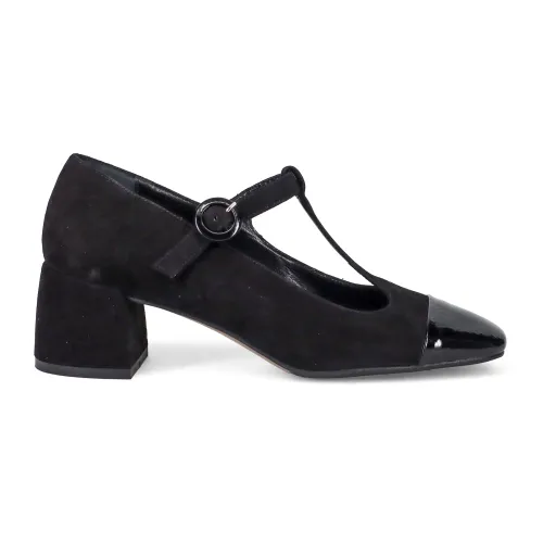 Sangiorgio , Refined Suede Mary Jane Shoes ,Black female, Sizes: