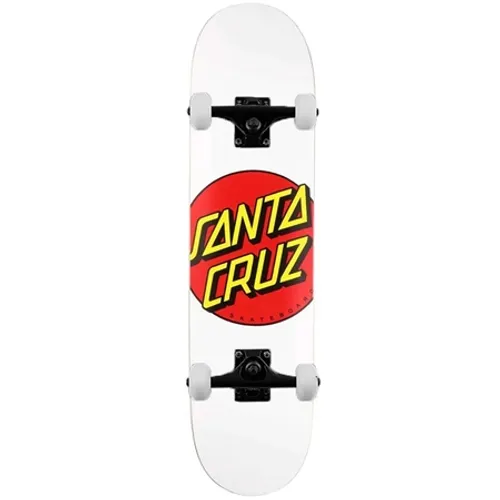 Santa Cruz Classic Dot Micro 7.5" Skateboard - White - 7.5"